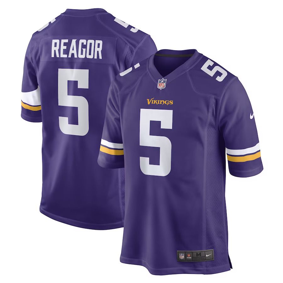 Men Minnesota Vikings 5 Jalen Reagor Nike Purple Game Player NFL Jersey